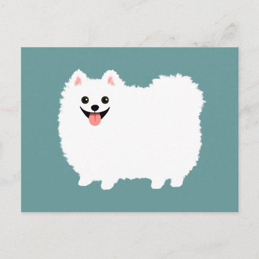 Cute White Pomeranian Briefkaart (Voorkant)