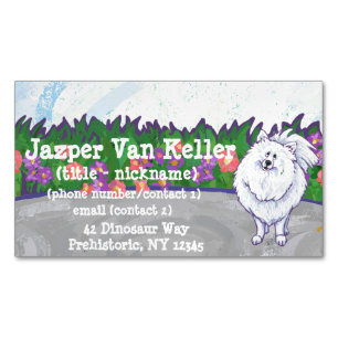 Cute White Pomeranian Visitekaartje Magneet