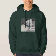 Cute White Puppy Dog met groene scarf