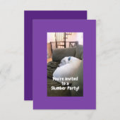 Cute White Puppy Dog Slumber Party Paars Kaart (Voorkant / Achterkant)