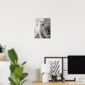 Cute White Puppy Poster (Thuiskantoor)
