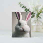 Cute White Rabbit Briefkaart (Staand voorkant)