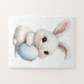 Cute White Rabbit Bunny Puzzles  (Horizontal)