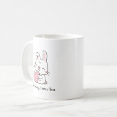 Cute White Rabbit, een Bunny houdt van je Koffiemok (Voorkant links)