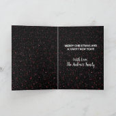 Cute White Red Snowman Night Sky Glitter Kerstmis Kaart (Binnen)