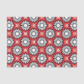 Cute White & Red Stylish Floral Geometric Pattern Tissuepapier (Voorkant)