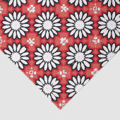 Cute White & Red Stylish Floral Geometric Pattern Tissuepapier (Detail)