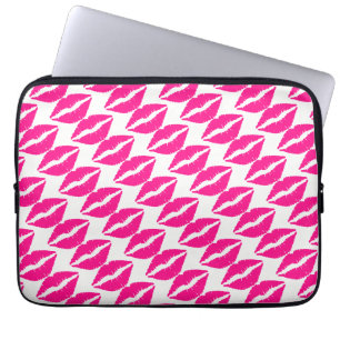 Cute white roze kissenpatroon stropdas laptop sleeve