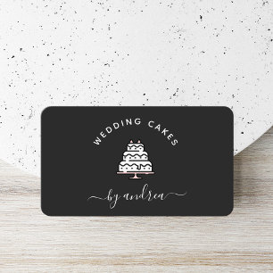 Cute White & Roze Trouwtaart Logo Event Planner  Visitekaartje