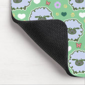 Cute White Sheep Green Pattern Muismat (Hoek)