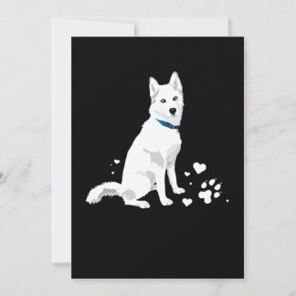 Cute White Siberian Husky - Sweet White Snow Dog Feestdagenkaart