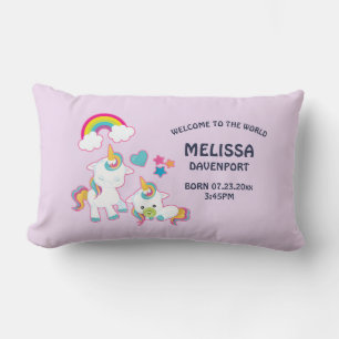 Cute White Unicorns Magical Mama & Baby Birth Kussen