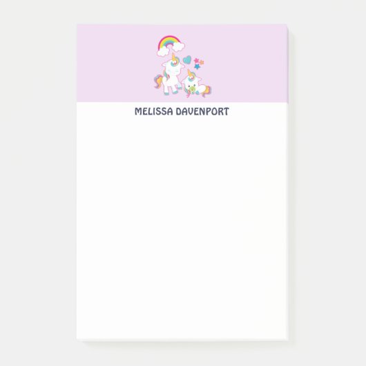 Cute White Unicorns Magical Mama & Baby Post-it® Notes (Voorkant)
