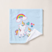 Cute White Unicorns Magique Mère & Bébé Motif (Gant de toilette)
