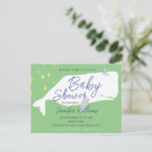 Cute White Whale Baby shower Invitation (Debout devant)