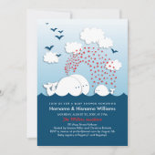 Cute White Whales Couples Baby shower Invitation (Devant)