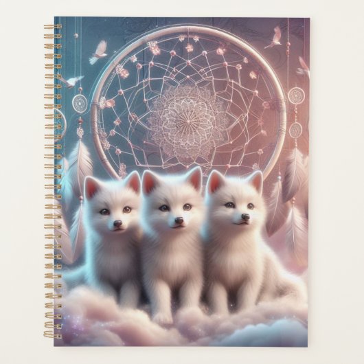 Cute White Wolf Pups et Dreamcatcher (Devant)