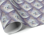 CUTE WHITE YORKIE MIX CADEAUPAPIER (Rol Hoek)