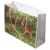 Cute Whitetail Deer Twin Fawns Groot Cadeauzakje (Achterkant Gekanteld)