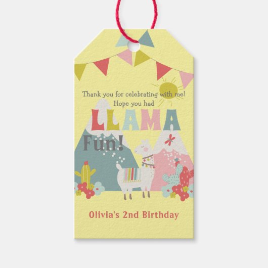 Cute Whole Llama Fun Birthday Dank u Cadeaulabel (Voorkant)