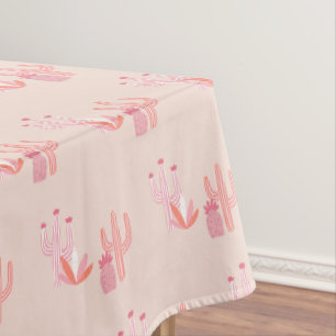 Cute Whole Llama Fun Roze Eerste Verjaardag Tafelkleed