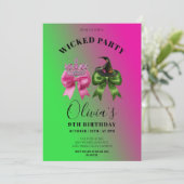 Cute Wicked Bow Invitation de fête d'anniversaire (Debout devant)