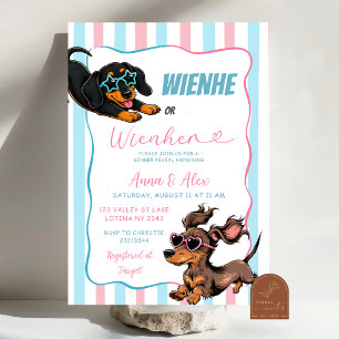 Cute Wiener Dog geslacht onthulling uitnodiging