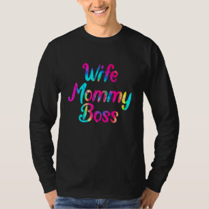 Cute Wife mama Tie Dye Familie Matte Moeder T-shirt