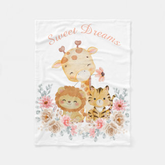 Cute Wild Animal Printed Blanket Fleece Deken