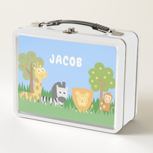 Cute Wild Animals Giraffe Zebra Leon Monkey (Voorkant)