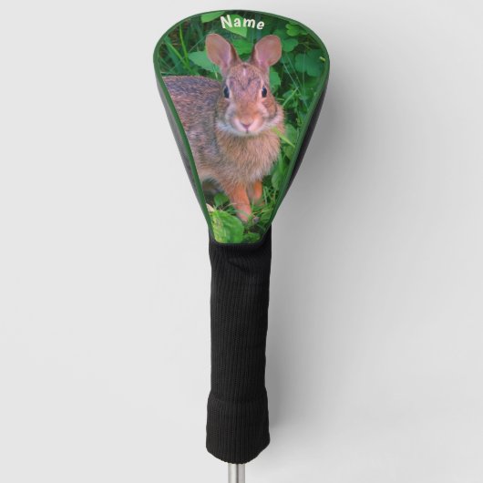 Cute Wild Brown Rabbit Personalized Animal Golfheadcover (Voorkant)