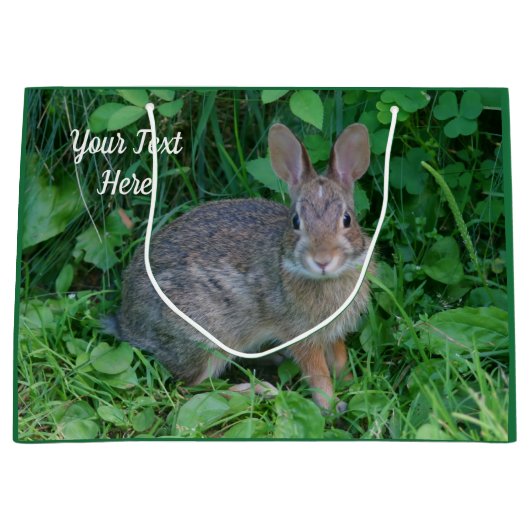 Cute Wild Brown Rabbit Personalized Animal Groot Cadeauzakje (Voorkant)