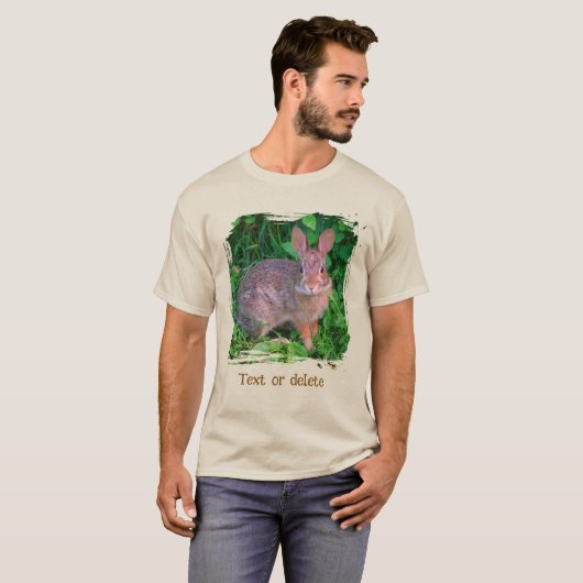 Cute Wild Brown Rabbit Wildlife Personalized T-shirt (Voorkant volledig)