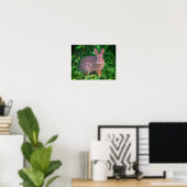 Cute Wild Brown Rabbit Wildlife Poster (Thuiskantoor)