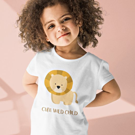 Cute Wild Child Lion Illustration T-shirt