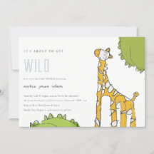 Cute Wild Giraffe Kind Drawn Baby shower nodigt ui
