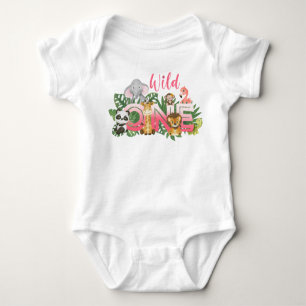 Cute Wild One 1e verjaardag Safari Oerwoud Baby Gi Romper