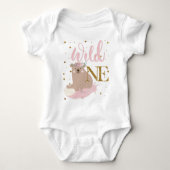 Cute Wild One Girl Glitter Romper (Voorkant)