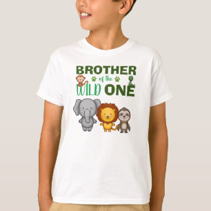 Cute Wild One Oerwoud Safari Animal Brother Zoo T-shirt