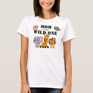 Cute Wild One Oerwoud Safari Animal Mam Zoo T-shirt