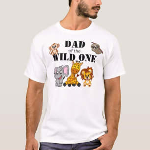 Cute Wild One Oerwoud Safari Animal Pap T-shirt