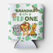 Cute Wild One Oerwoud Safari Zoo Animal Grandma Blikjeskoeler (Voorkant)