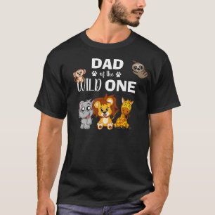 Cute Wild One Oerwoud Safari Zoo Animal Pap T-shirt