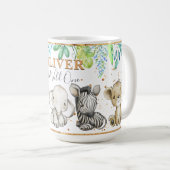 Cute Wild One Safari Animal Anniversaire Café Mug (Devant droit)