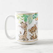 Cute Wild One Safari Animal Anniversaire Café Mug (Gauche)