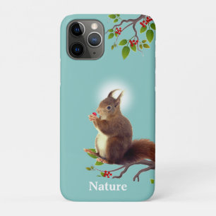 Cute Wild Squirrel & Editable Text iPhone 11 Pro Hoesje