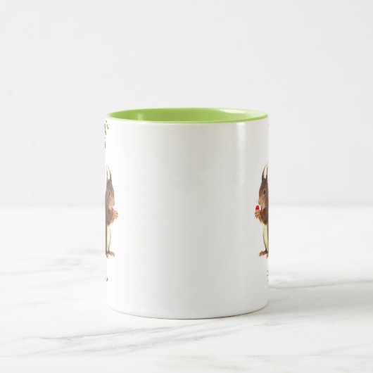 Cute Wild Squirrel & Personalized Text Two-Tone C Tweekleurige Koffiemok (Center)