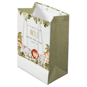 Cute Wild Tropical Safari Animals Baby shower Medium Cadeauzakje
