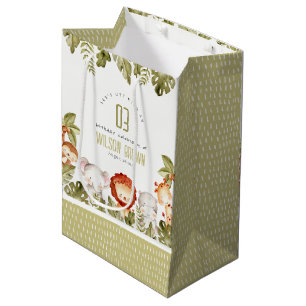 Cute Wild Tropical Safari Animals Veerdag Medium Cadeauzakje
