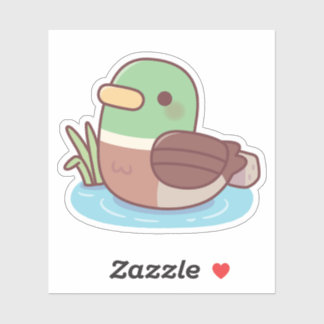 Cute Wilde Eend Zwemt In De Vijver Sticker
